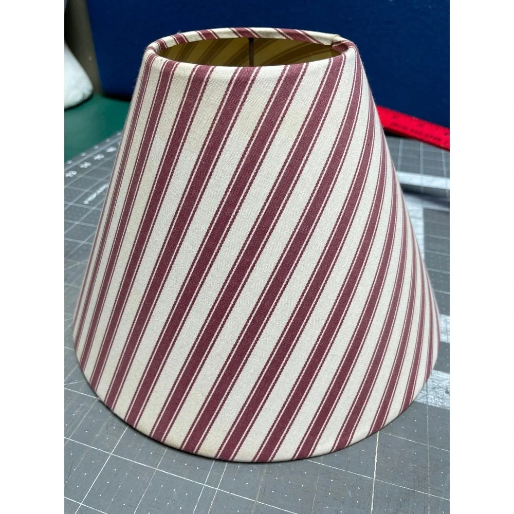 Whites Kids Night Stand Bureau Lamp Striped Shade  67